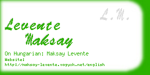 levente maksay business card